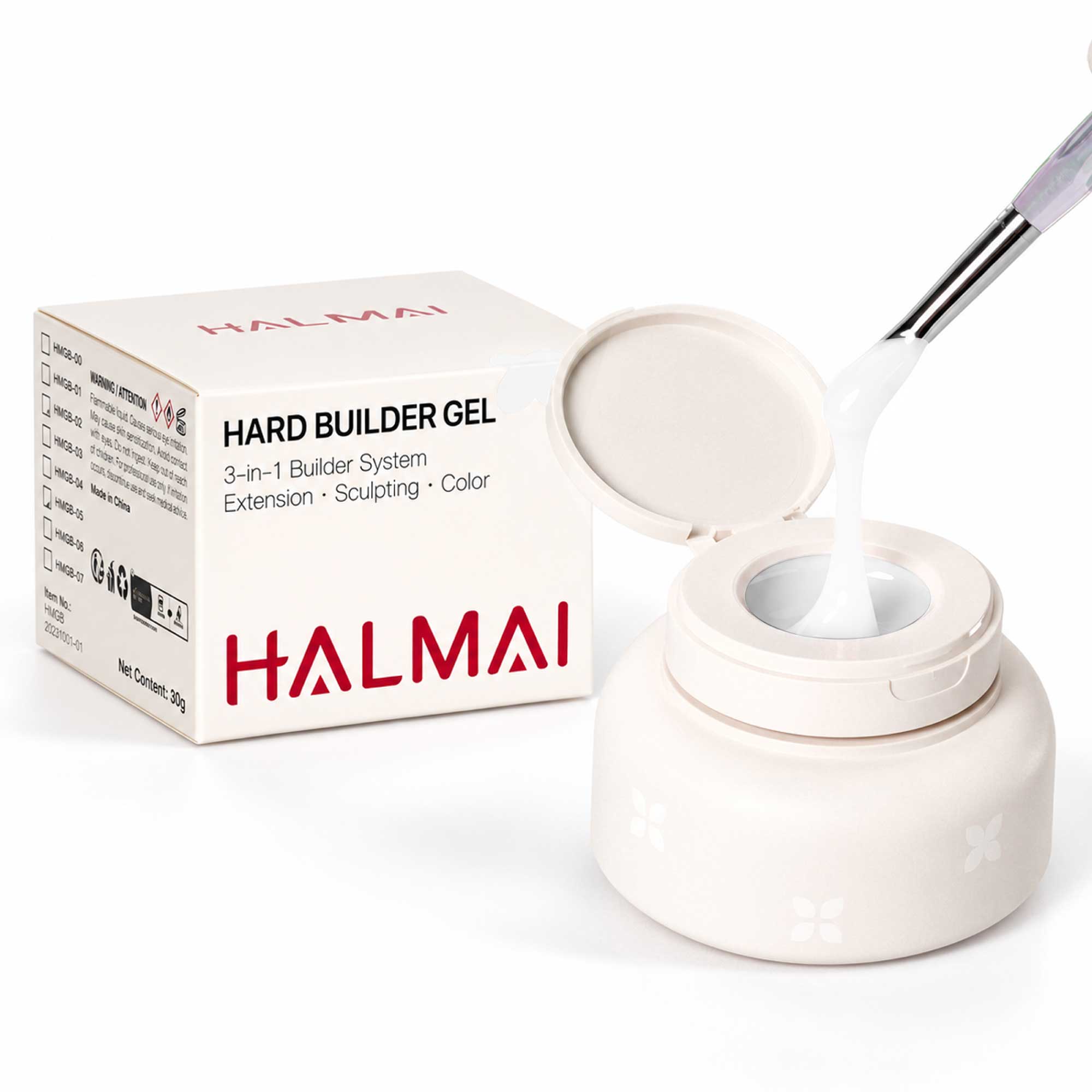 HALMAI Professionelles Hartes Aufbaugel – Milky White (30 g)