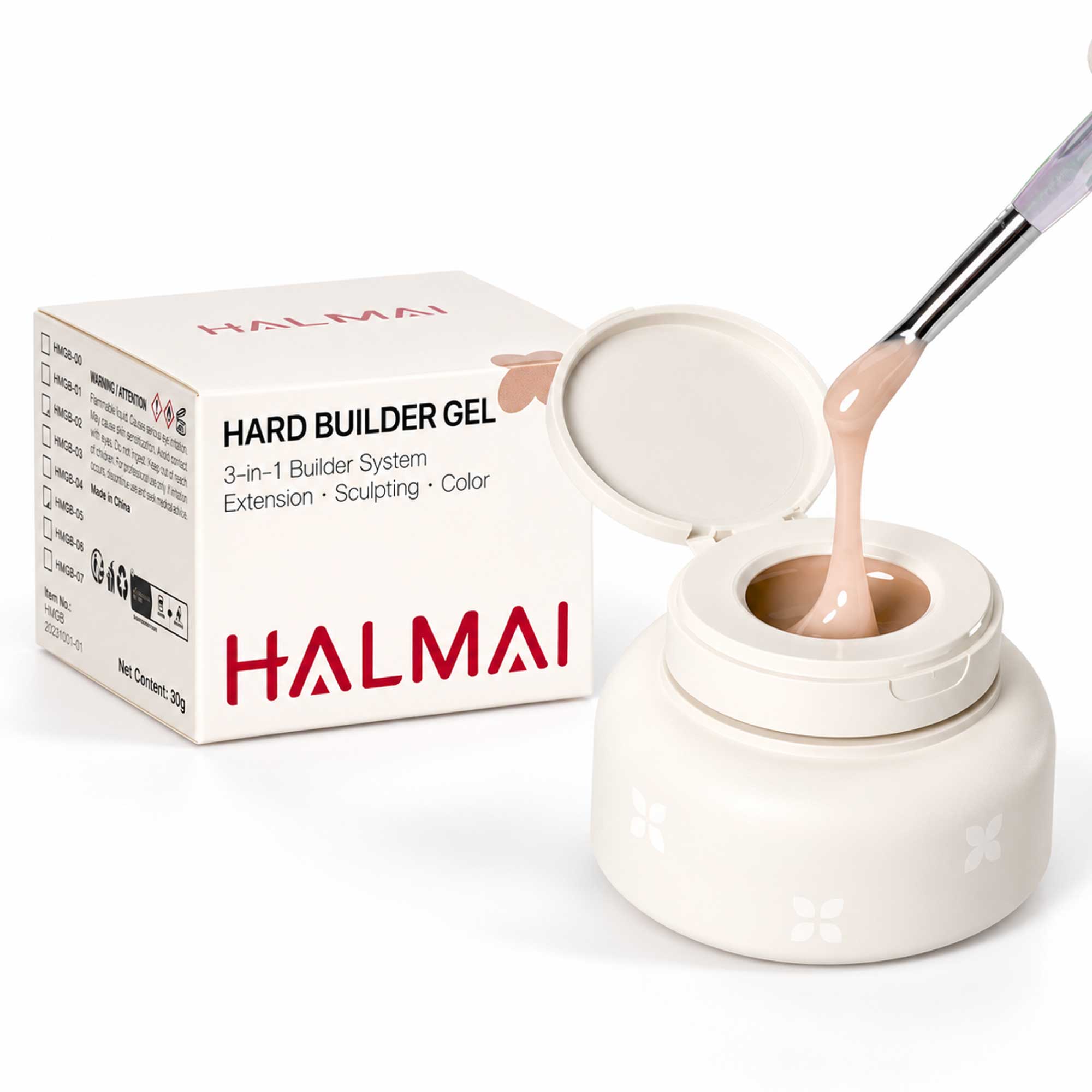 HALMAI Professionelles Hartes Aufbaugel – Natural Nude (30 g)