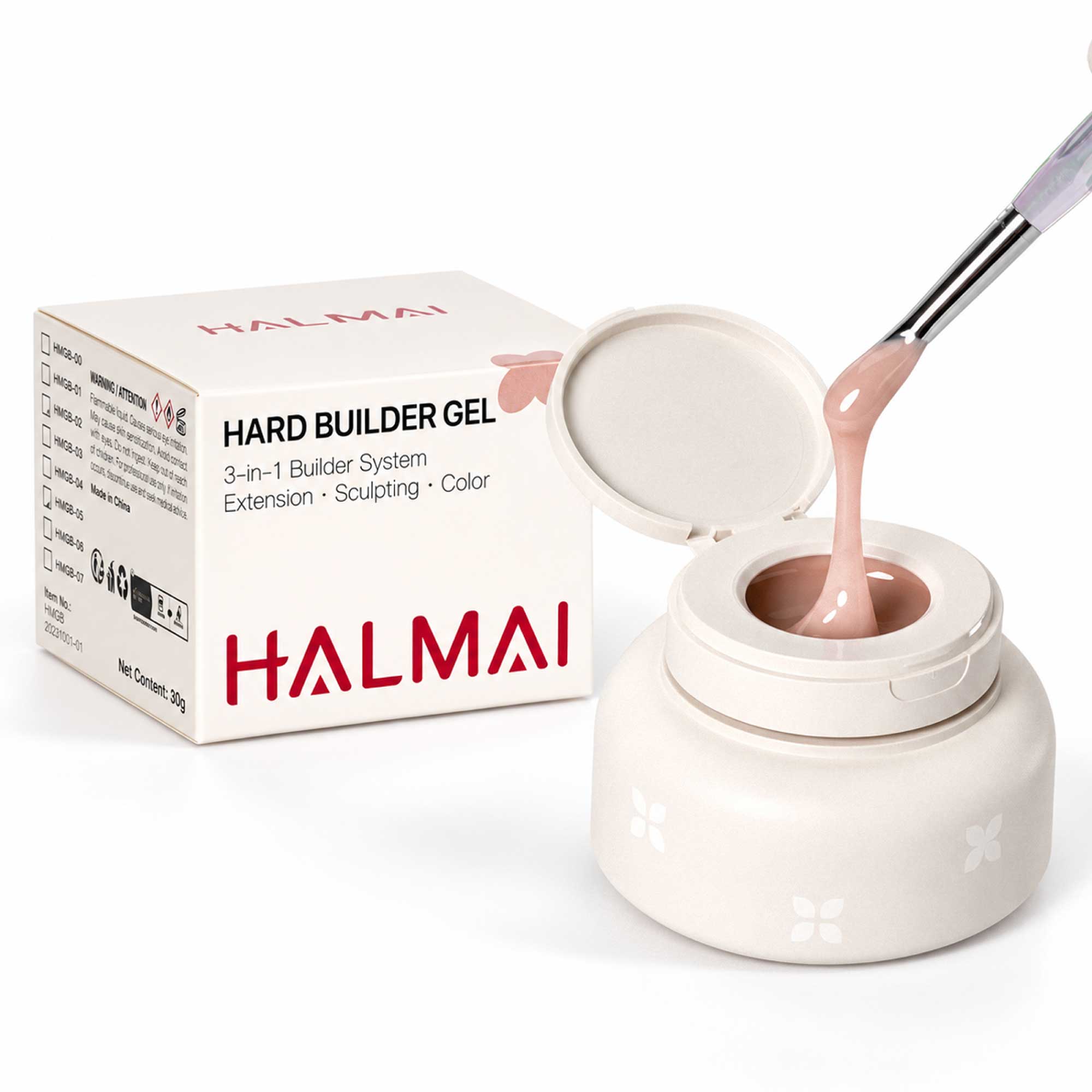 HALMAI Professionelles Hartes Aufbaugel – Soft Blush (30 g)