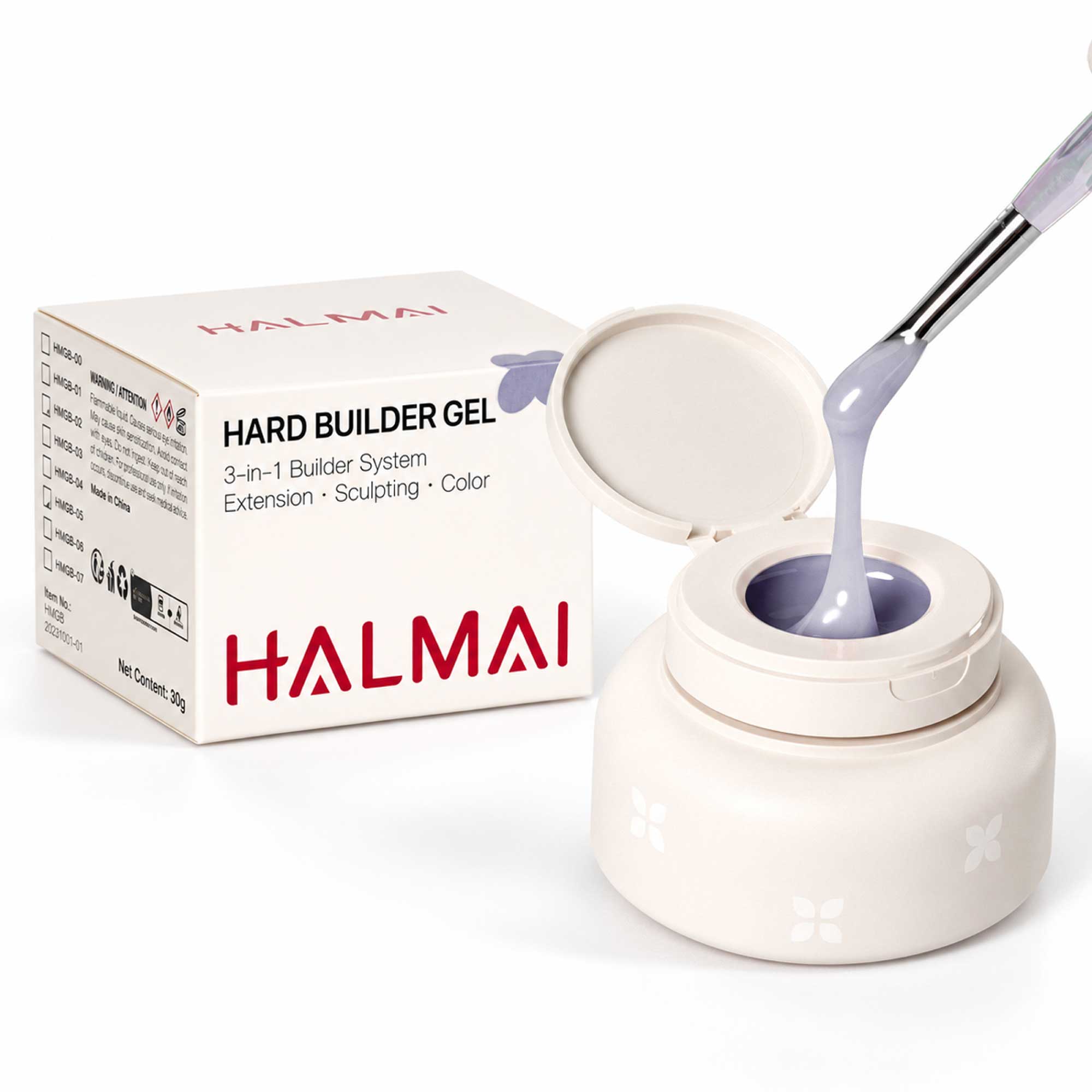 HALMAI Professionelles Hartes Aufbaugel – Greige Nude (30 g)