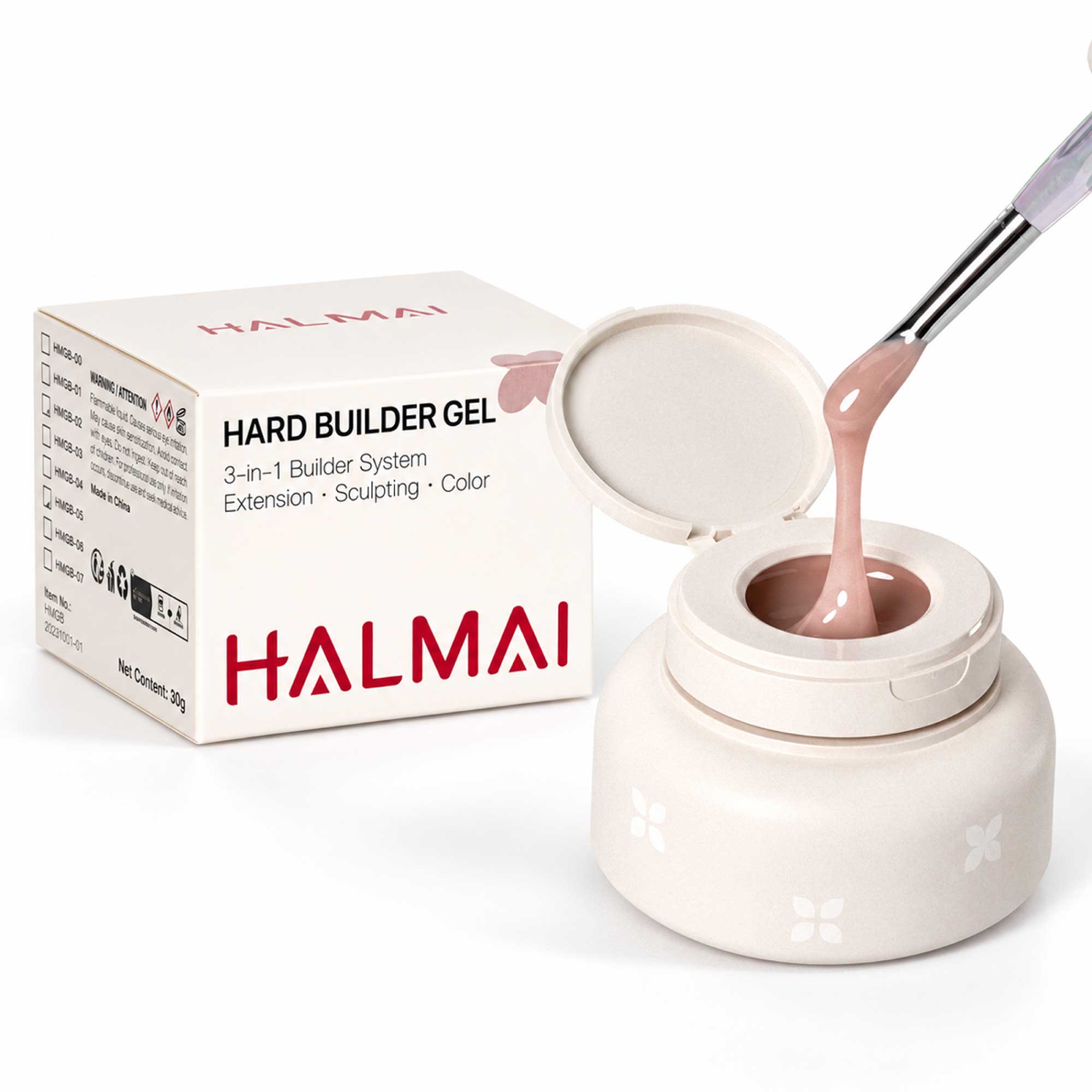 HALMAI Professionelles Hartes Aufbaugel – Mauve Blush (30 g)