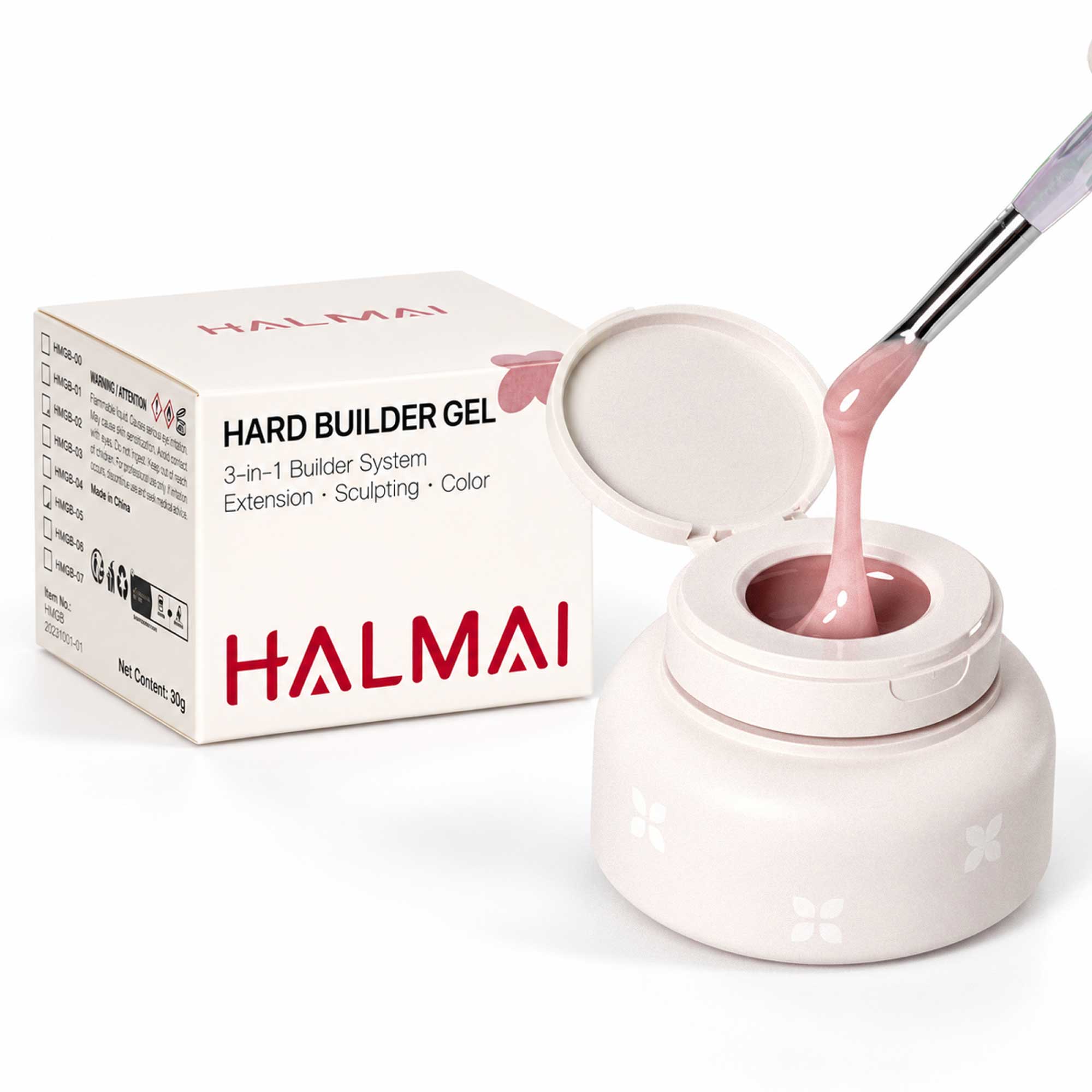 HALMAI Professionelles Hartes Aufbaugel – Dusty Rose (30 g)