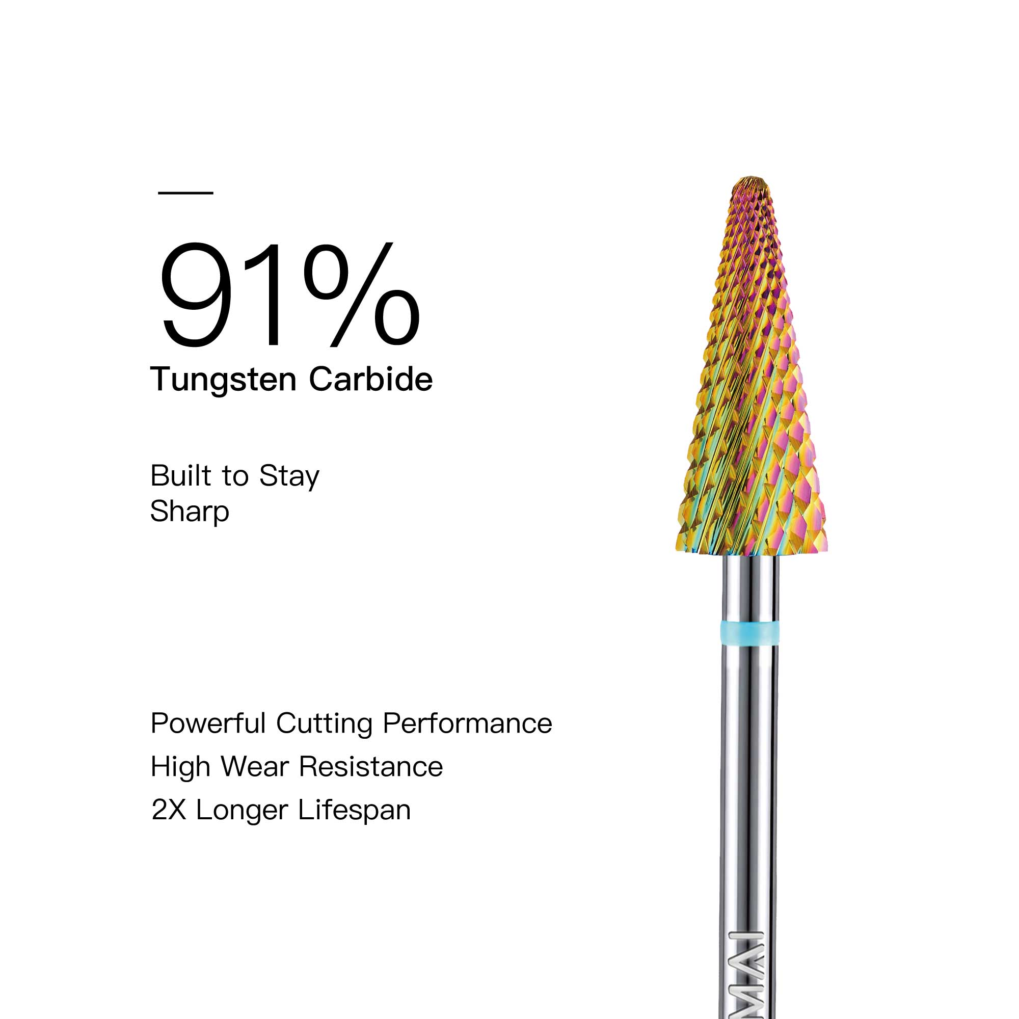 HALMAI Professional PVD-Coated Tungsten Carbide SharpOne Nail Drill Bit