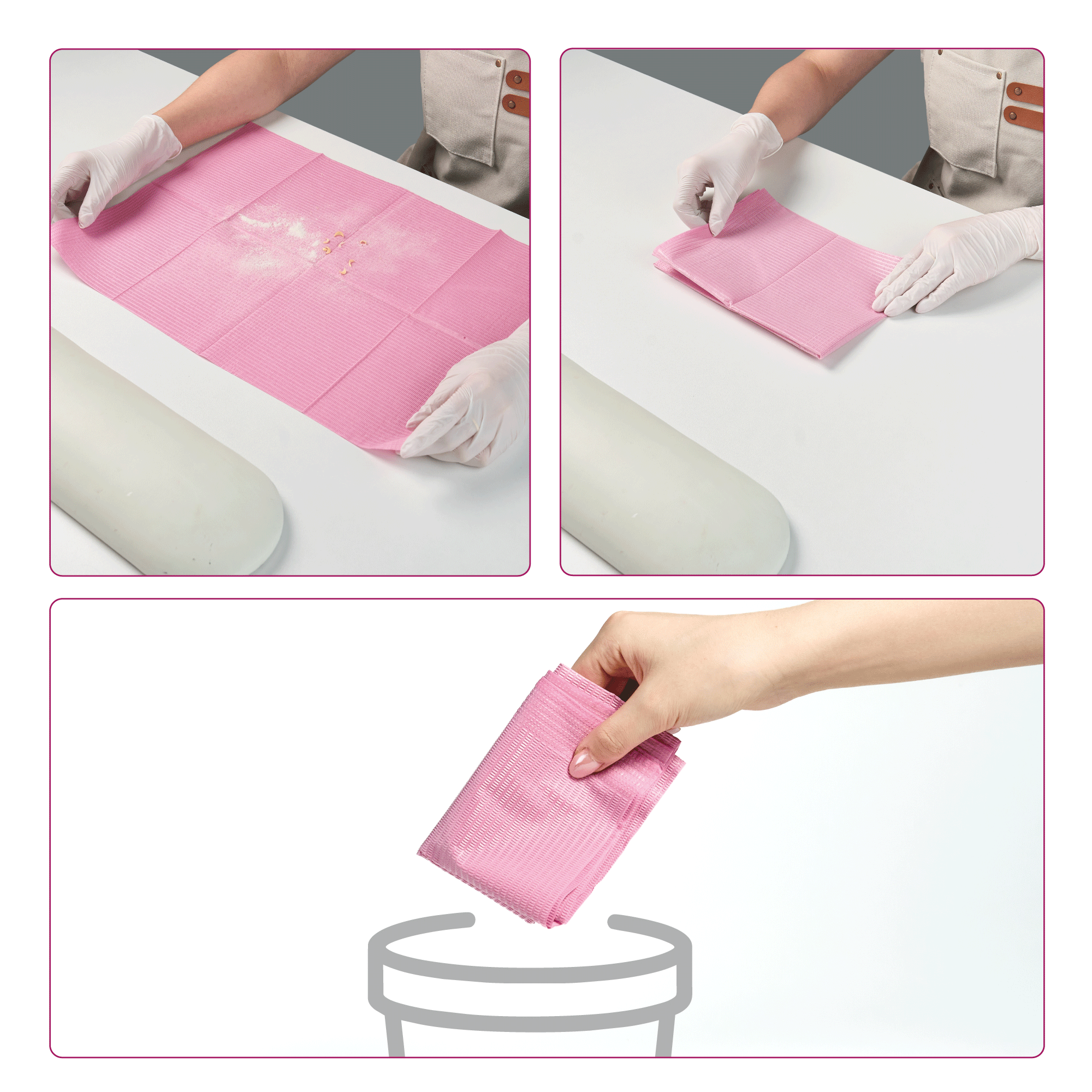 HALMAI Disposable Nail Mats – 50pcs Pink Nail Table Protection Pads