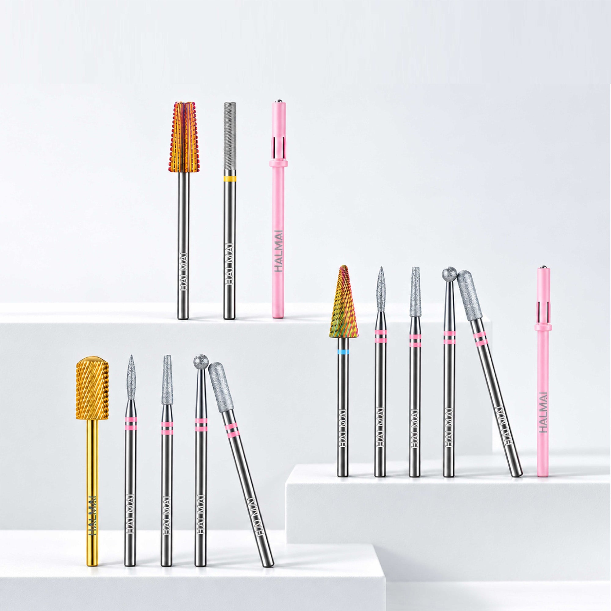 HALMAI High-Density Precision Nail Drill Bit Kits – Prep, Detail & Removal