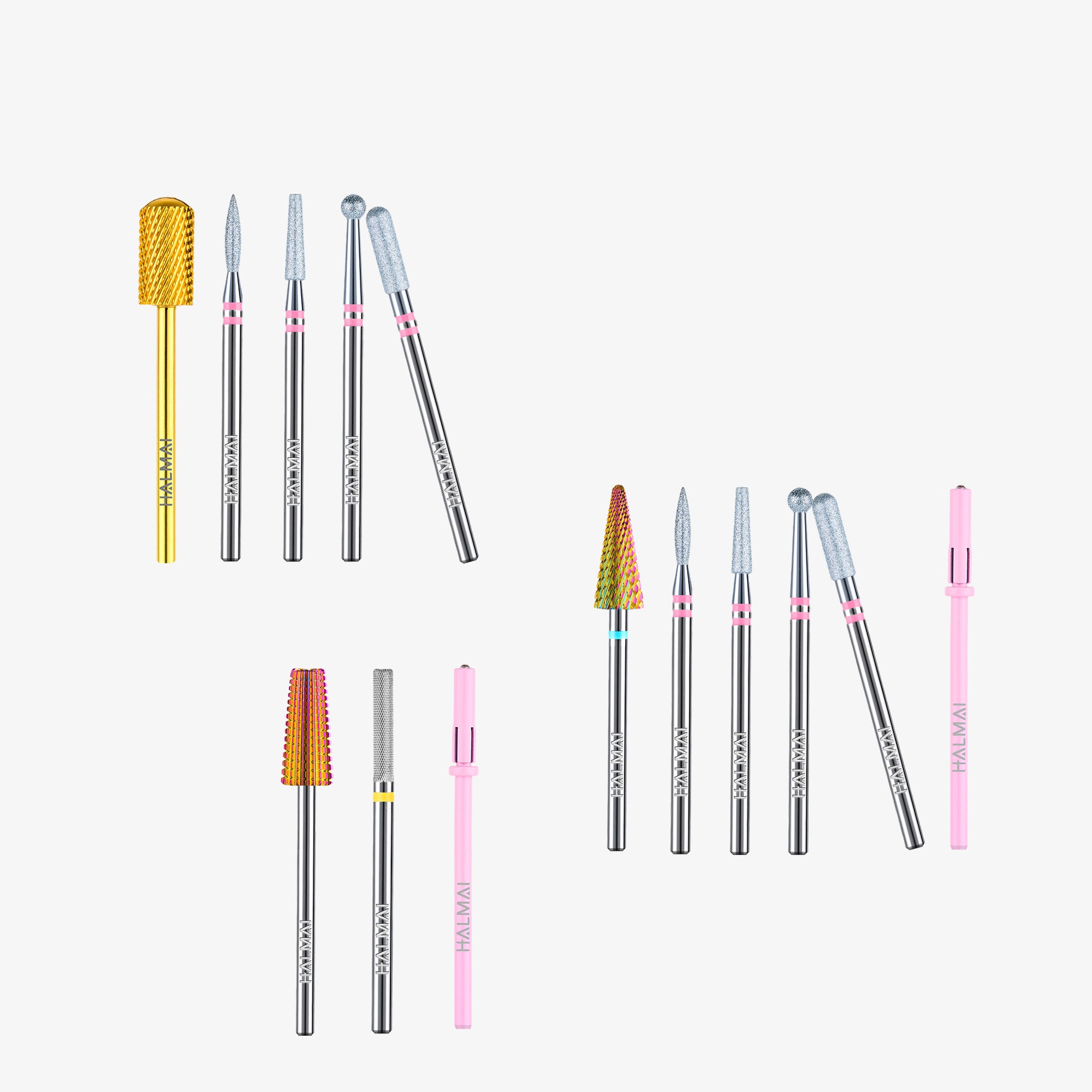 HALMAI High-Density Precision Nail Drill Bit Kits – Prep, Detail & Removal