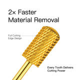HALMAI Professional PVD-Coated Tungsten Carbide Smooth Top Barrel Nail Drill Bit