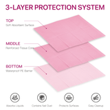 Alfombrillas desechables para manicura HALMAI – 50 unidades de almohadillas protectoras de color rosa para la mesa de manicura