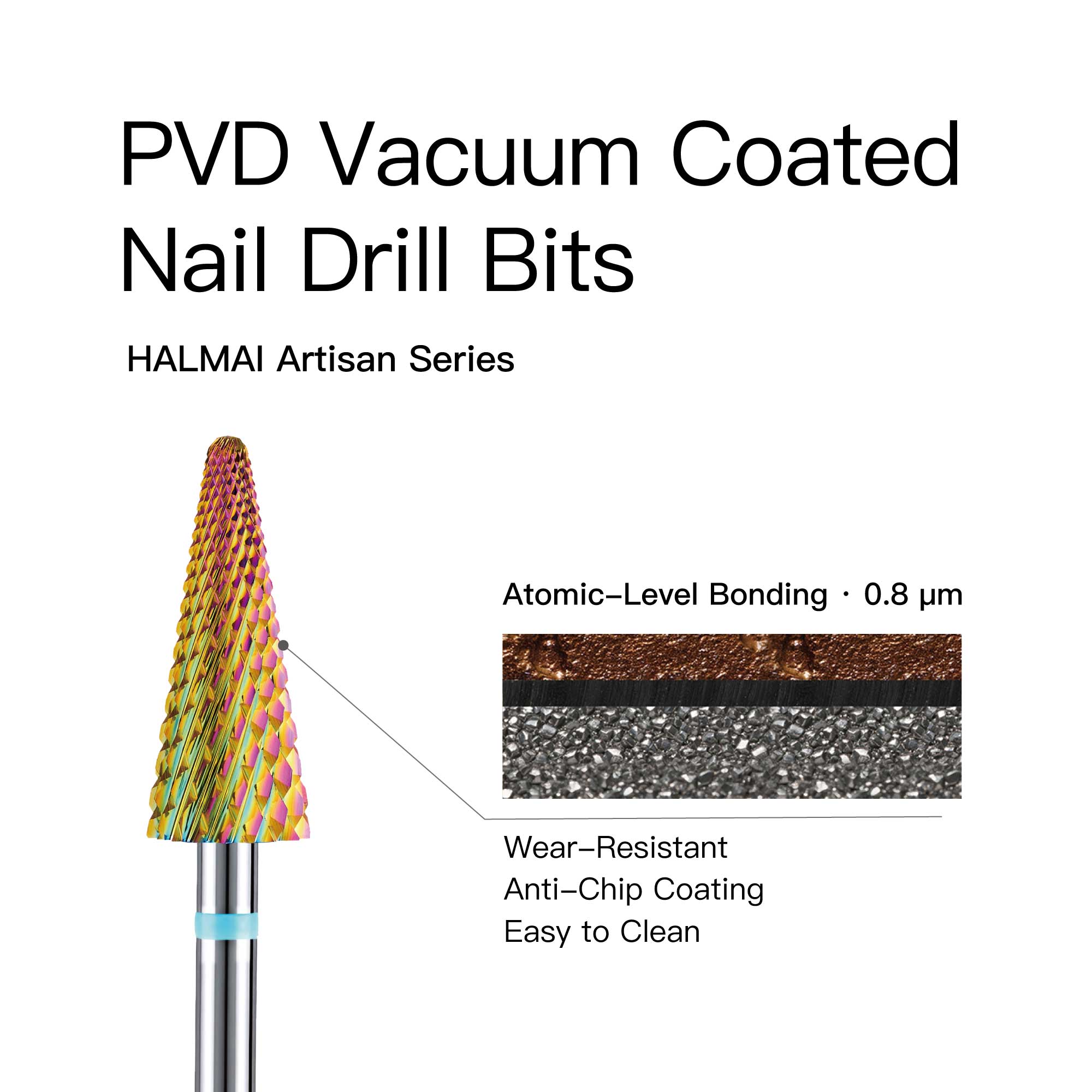 HALMAI Professional PVD-Coated Tungsten Carbide SharpOne Nail Drill Bit