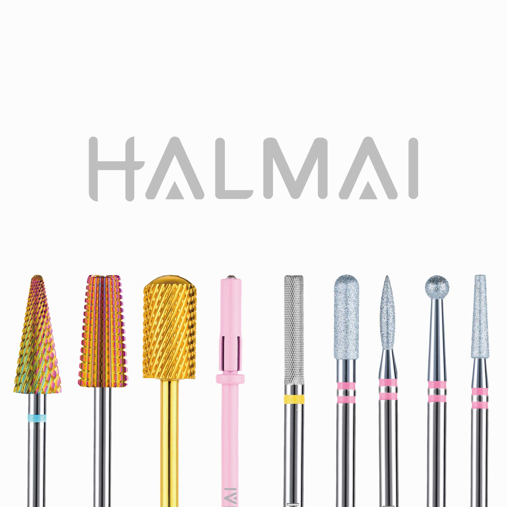 HALMAI High-Density Precision Nail Drill Bit Kits – Prep, Detail & Removal