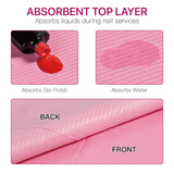 Alfombrillas desechables para manicura HALMAI – 50 unidades de almohadillas protectoras de color rosa para la mesa de manicura