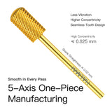 HALMAI Professional PVD-Coated Tungsten Carbide Smooth Top Barrel Nail Drill Bit