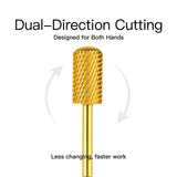 HALMAI Professional PVD-Coated Tungsten Carbide Smooth Top Barrel Nail Drill Bit