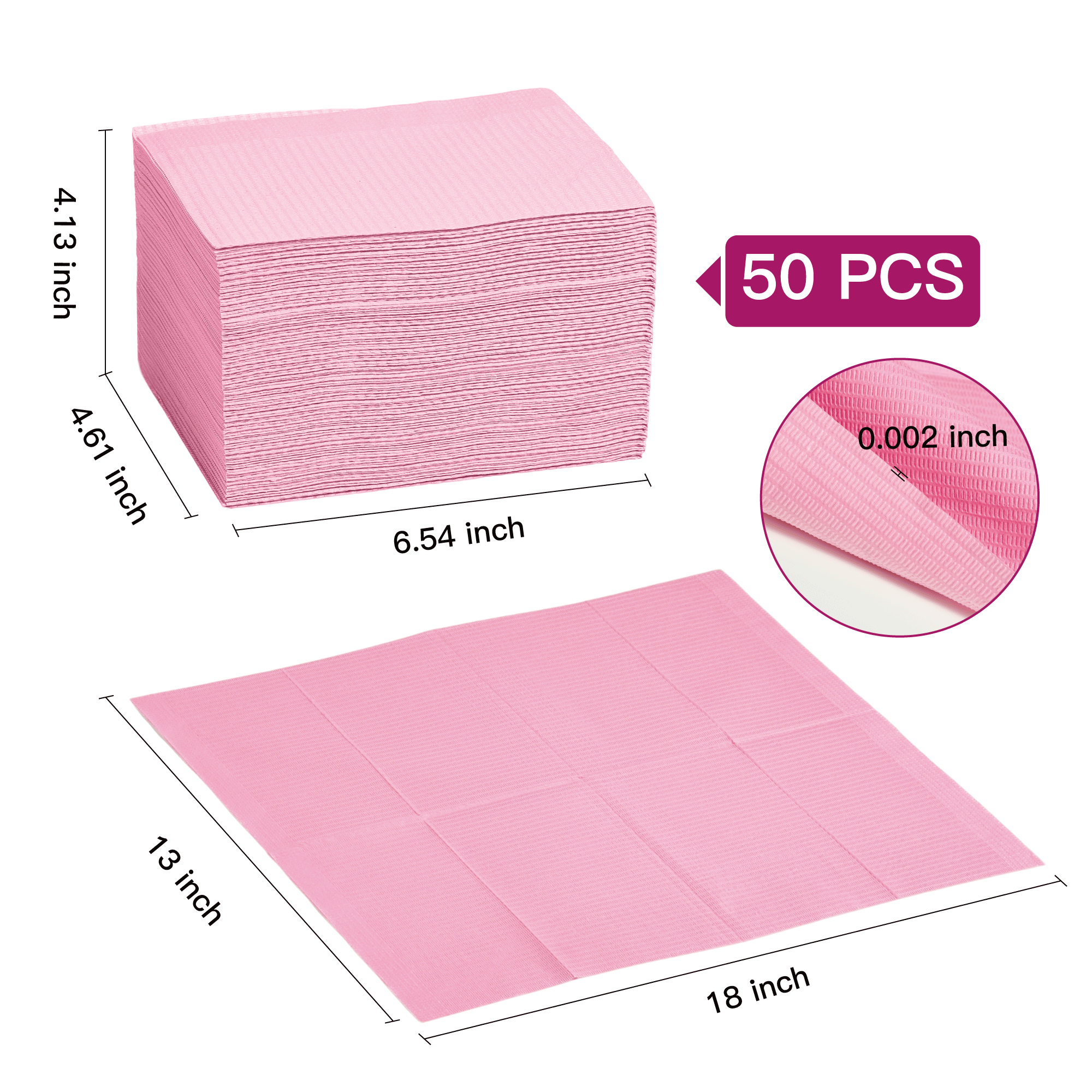 Alfombrillas desechables para manicura HALMAI – 50 unidades de almohadillas protectoras de color rosa para la mesa de manicura